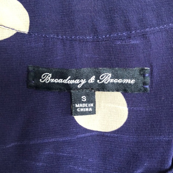 Navy with cream polka dots sleeveless blouse - Picture 2 of 3